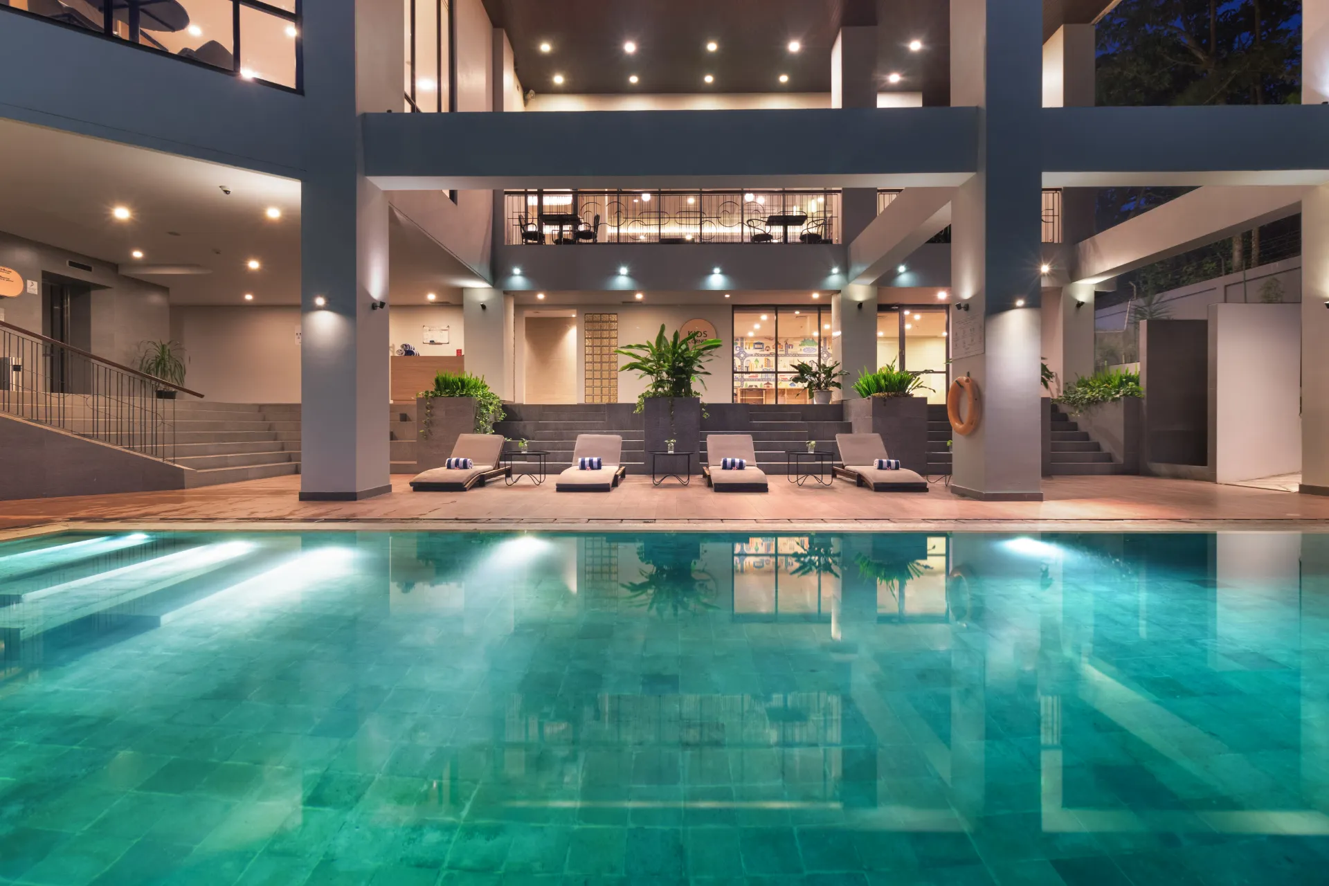 Swimming Pool at Luwansa Hotel Manado at Night